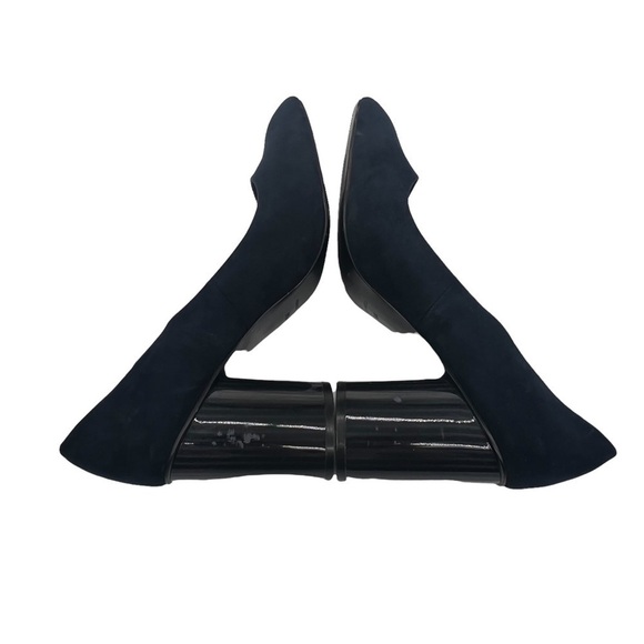 Nine West Blue Suede Pointed Toe Block Heels Size 9 1/2 Women’s - Picture 6 of 9